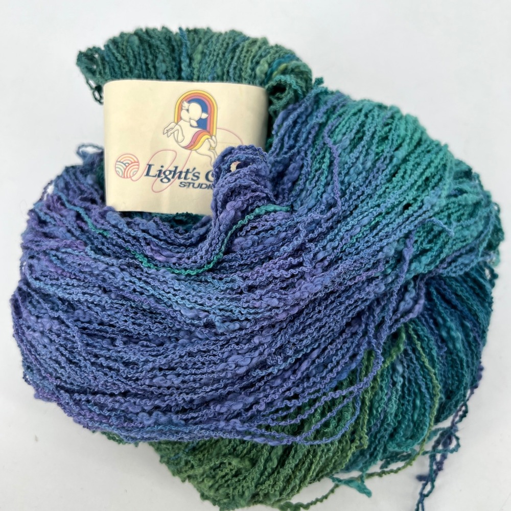 Light's‎ Creek Studios Hand Painted Boucle Yarn Queen Anne's Lace 100% Cotton